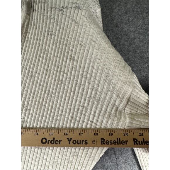 Free People Dress Women Large Ivory Pacific Maxi Side Slits Ribbed Collar Coasta - Picture 7 of 11